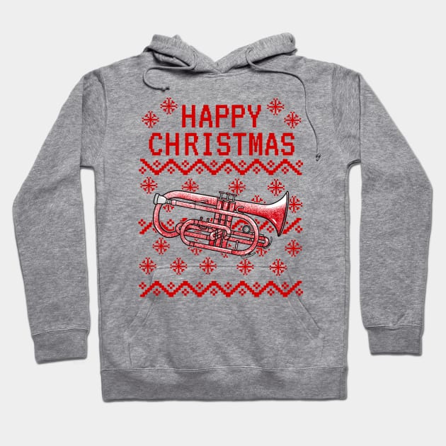 Cornet Ugly Christmas Cornetist Brass Teacher Musician Hoodie by doodlerob